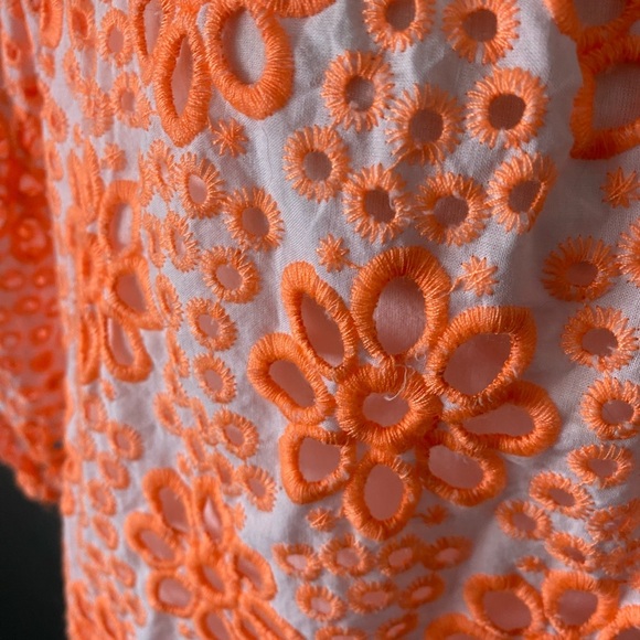 Lily Pulitzer Kerrigan cantaloupe Flutter Sleeve Eyelet top - Picture 15 of 16